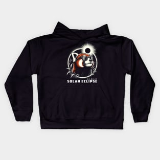 Solar Eclipse Red Pandas: Chic Tee with Playful Tree Climbers Kids Hoodie